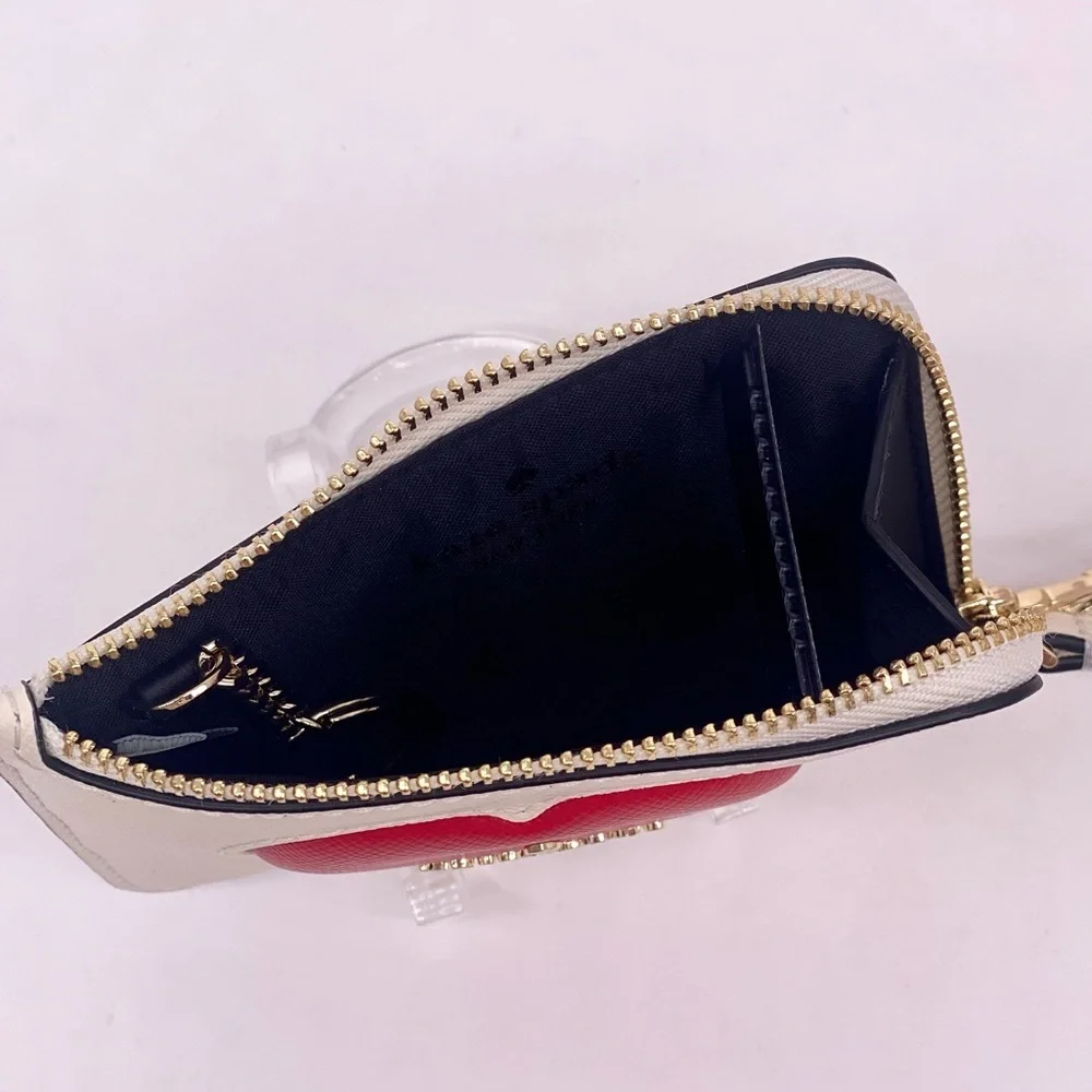 Kate Spade Madison Puffy Heart Small Card Holder Wristlet Wallet